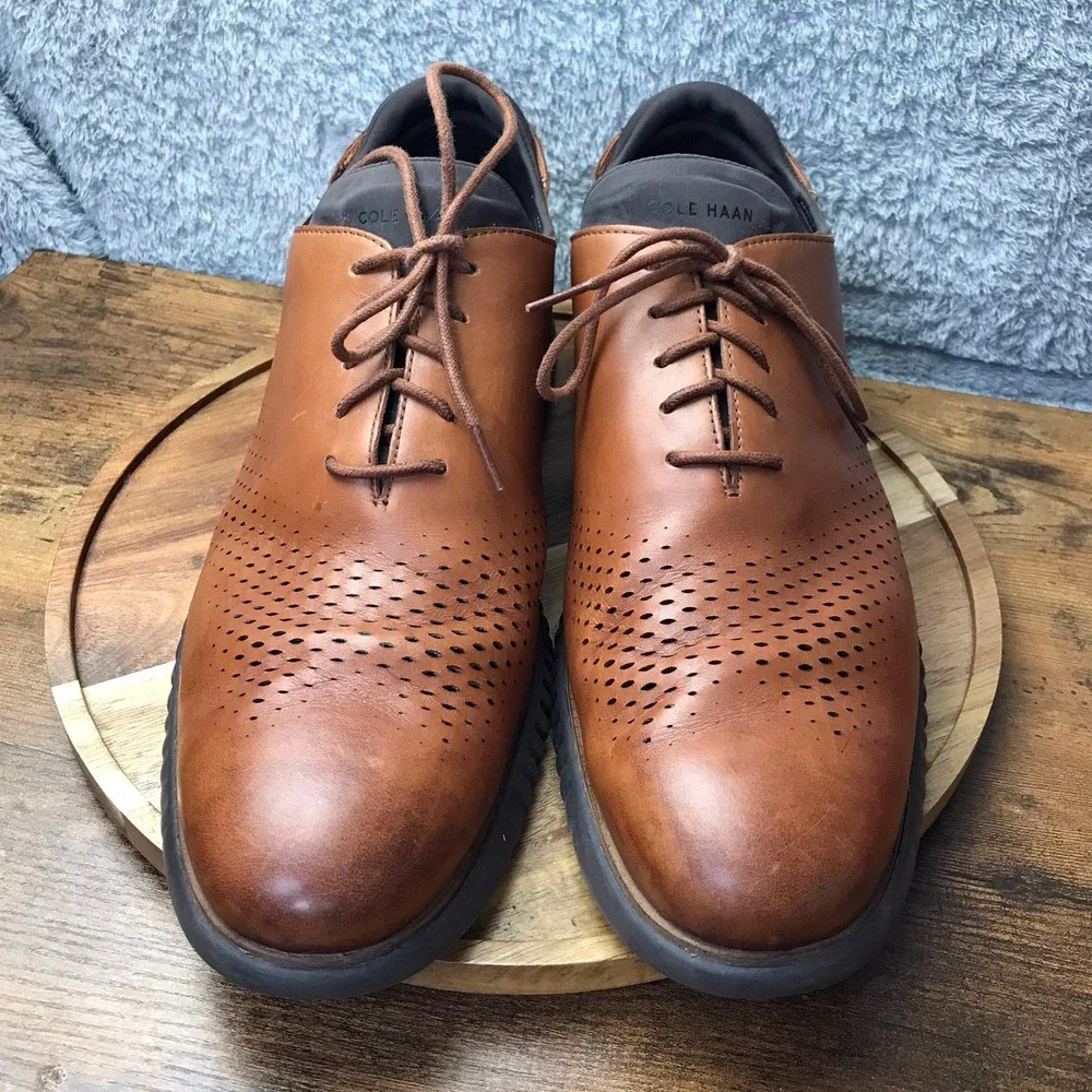 Cole Haan 2.ZERØGRAND Laser Wingtip Oxford Mens 16M British Tan Leather Lined